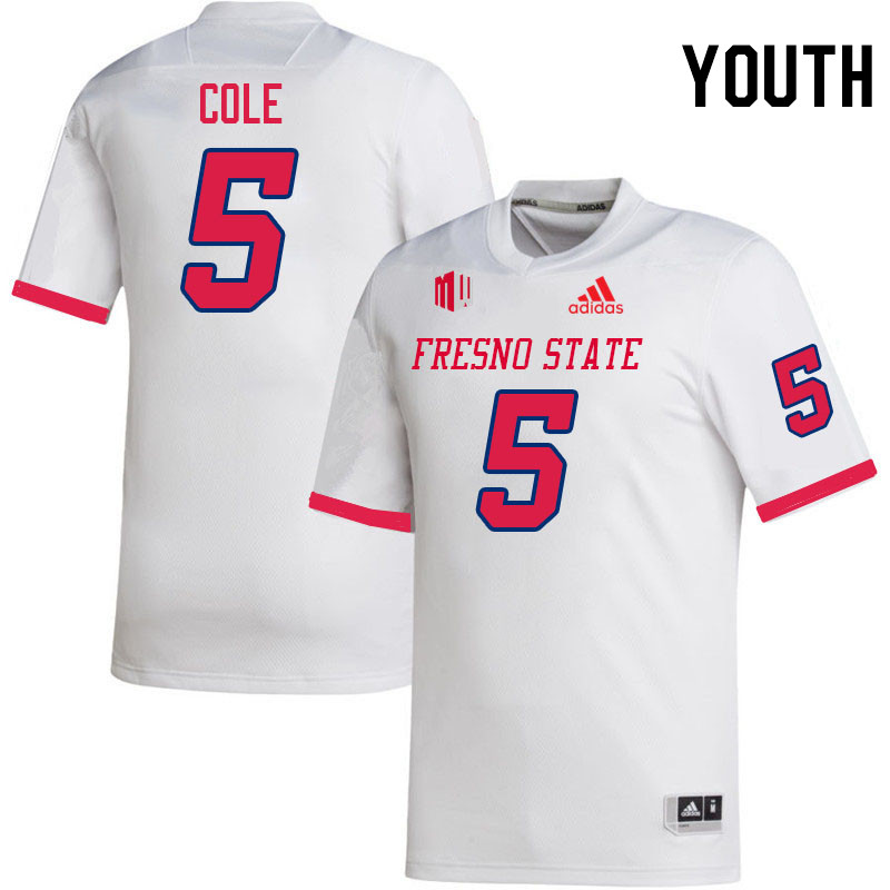 Youth #5 Artis Cole Fresno State Bulldogs College Football Jerseys Stitched Sale-White